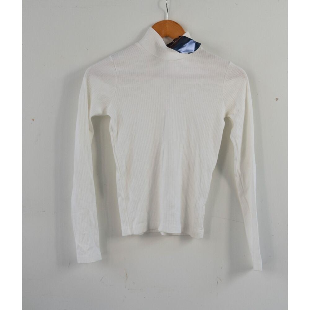 NEW Brandy Melville Ribbed Mock Turtleneck Daniela Long Sleeve White One Size‎